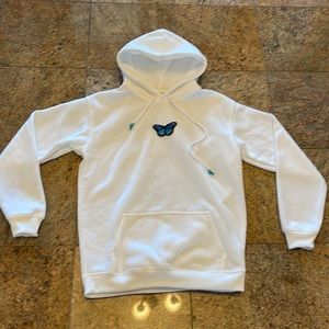 NEW White Hoodie With Butterfly